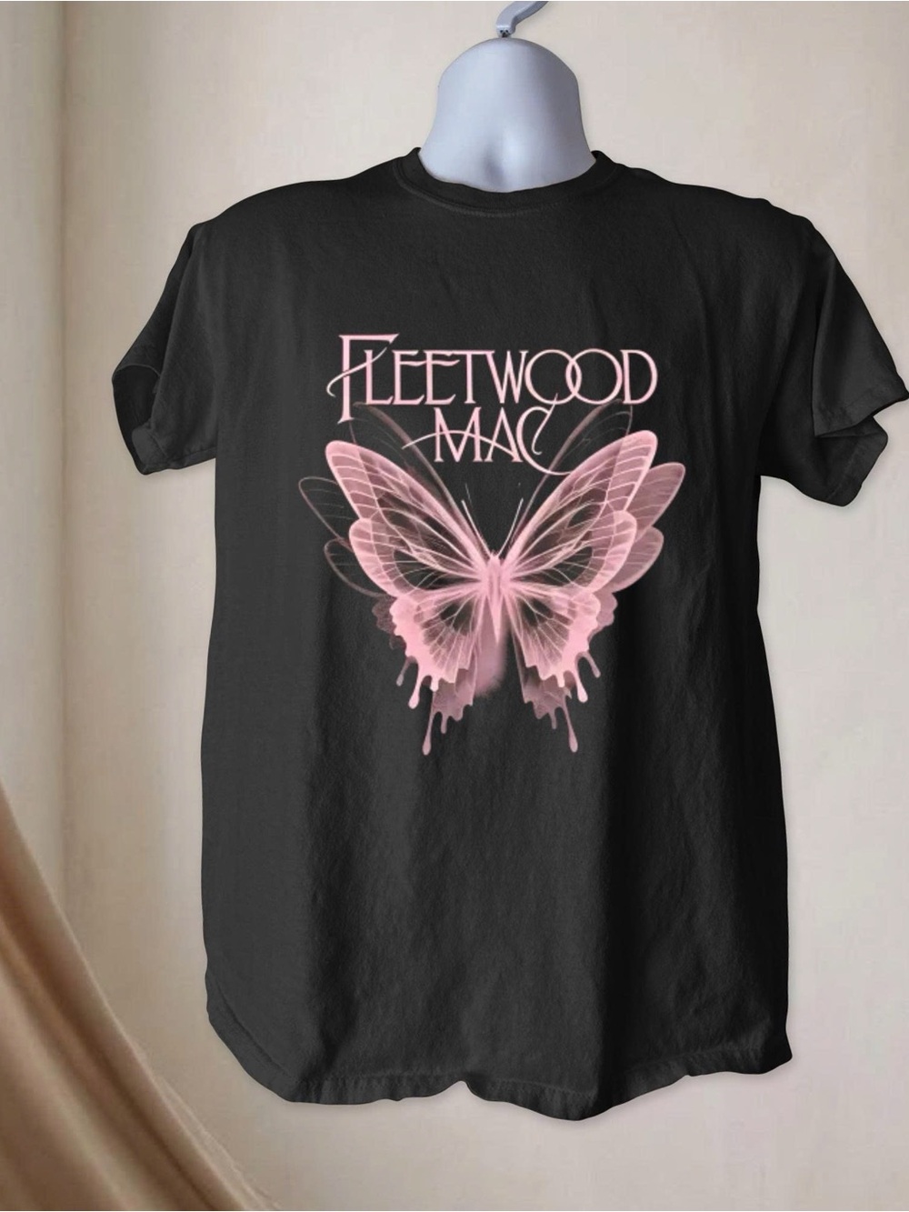 Pink Butterfly Fleetwood Mac Band Graphic Tee